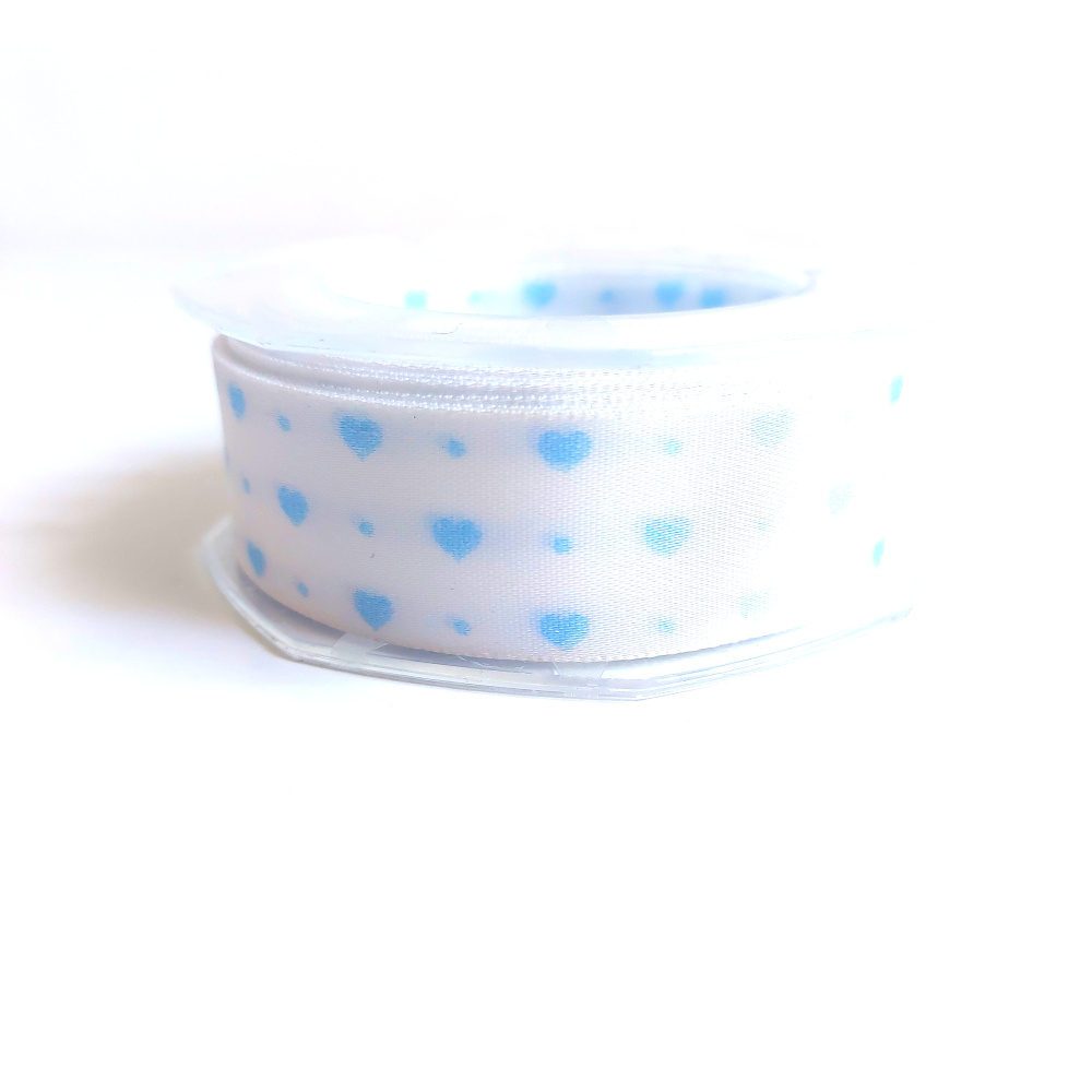 Baby Ribbon with Light Blue Hearts